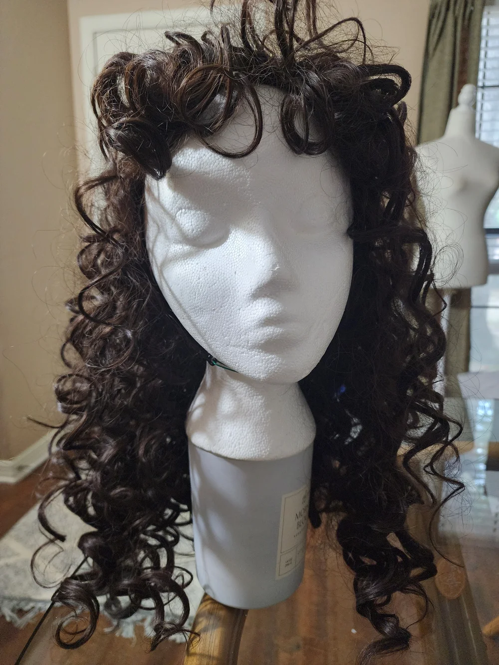 Long Dark Brown Curly Women's Wig with Natural Bounce